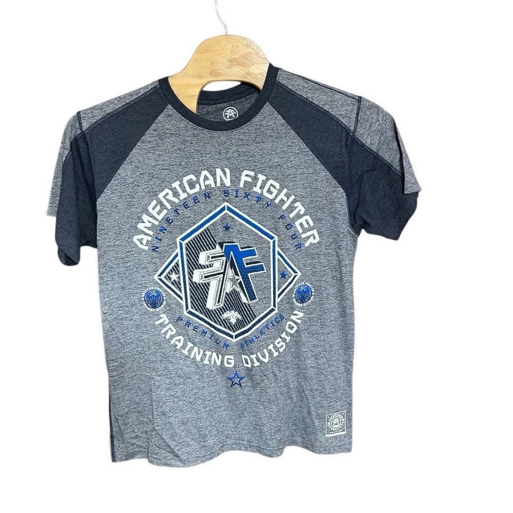 American Fighter 2XL Grey T-Shirt Mens